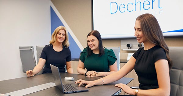 Brid Rooney, Sinead Flynn and Emily Clifford, photographed for Dechert LLP, 5 Earlsfort Terrace, Dublin on Monday, 11 October2021.
Photography by Brendan Duffy. 