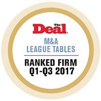 The Deal M&A League Tables Ranked Firm Q1-Q3 2017